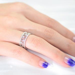 1.0CTW Hollow-shaped White CZ Ring