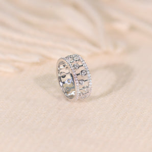 1.0CTW Hollow-shaped White CZ Ring