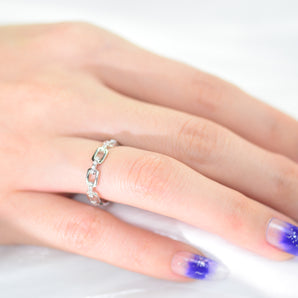 1.0CTW Chain-shaped White CZ Ring