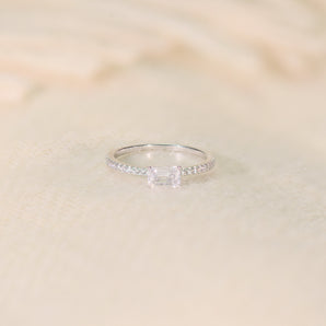 1.0CT Rectangle White CZ Ring