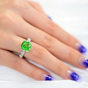 3.0CT Oval Green CZ Ring