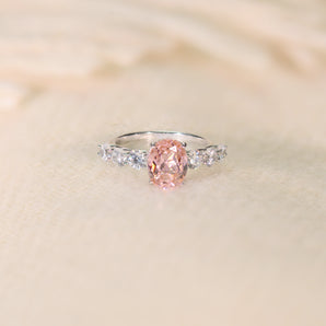 3.0CT Oval Pink CZ Ring