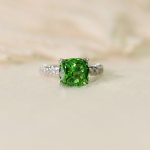 3.0CT Oval Green CZ Ring