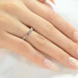 2.5CTW Colorful CZ Ring