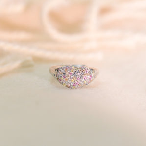 4.0CT Heart Colorful CZ Ring