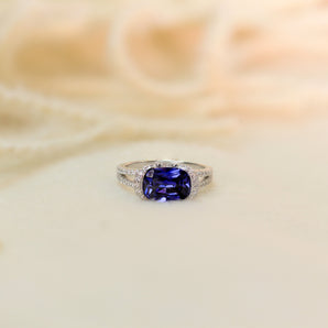 2.5CT Ingots Dark Blue Sapphire CZ Ring