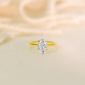 2.0CT Pear Gold CZ Rings