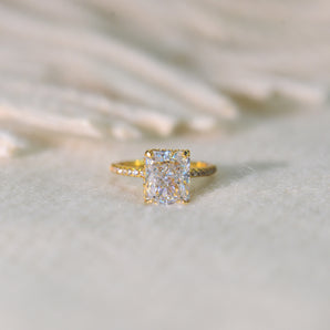 4.0CT Rectangle Gold CZ Rings