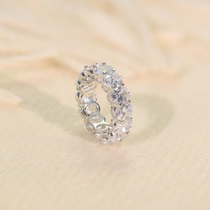 5.0CTW Egg Shaped White CZ Ring