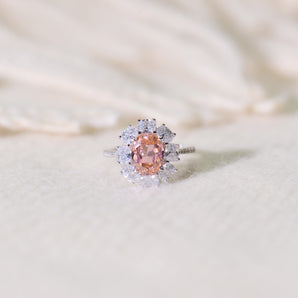 4.0CT Oval Pink CZ Ring