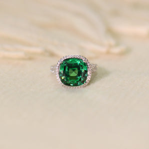 4.0CT Oval Green CZ Ring