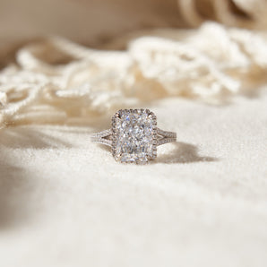 4.0CT Rectangle White CZ Ring