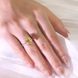 5.0CT Round Yellow CZ Ring